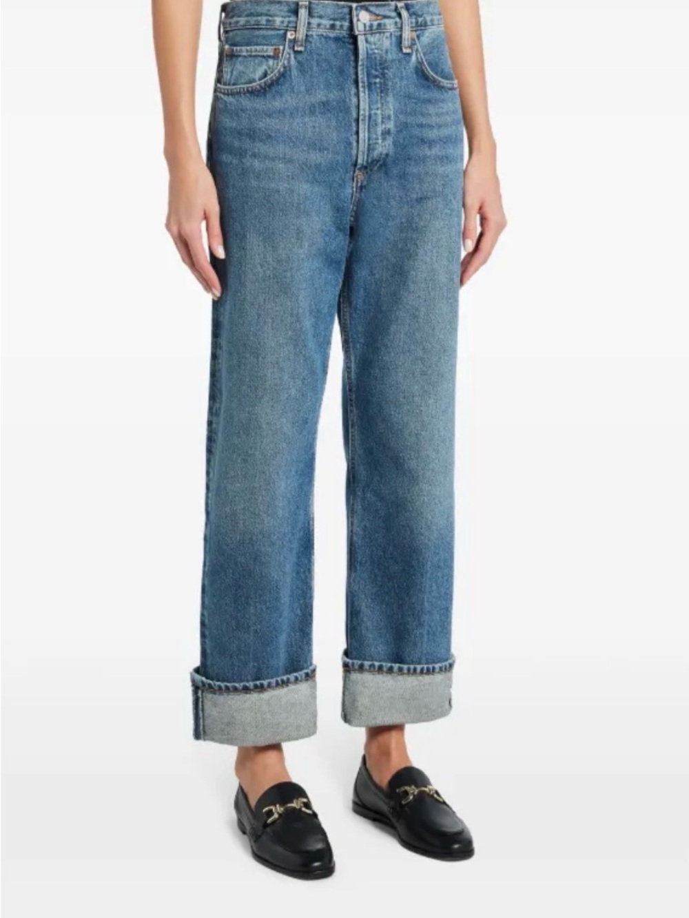Agolde Fran Button-Fly Medium Wash Blue Jeans Size 28 - Picture 11 of 15